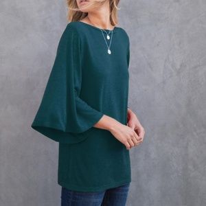 Reflection Women's Boatneck Flutter Sleeve Top